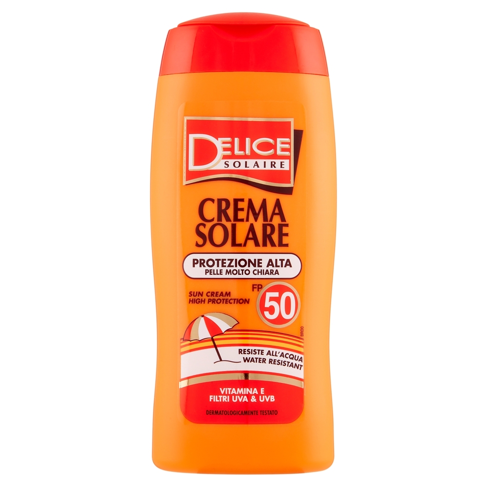 Delice Solaire Crema Solare Protezione Alta Pelle Molto Chiara FP 50 250 ml